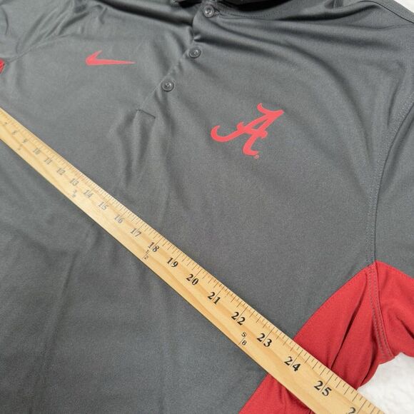 Nike Alabama Crimson Tide Polo Men XL Grey Dri-Fit Bama Active Performance Shirt - Picture 5 of 9